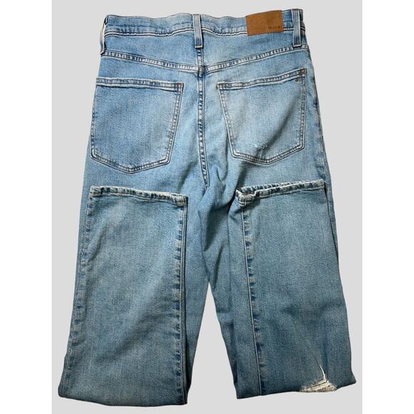 Madewell Jeans Women 28 Blue Perfect Vintage Straight in Danby Wash Knee-Rip Ed - Picture 3 of 15